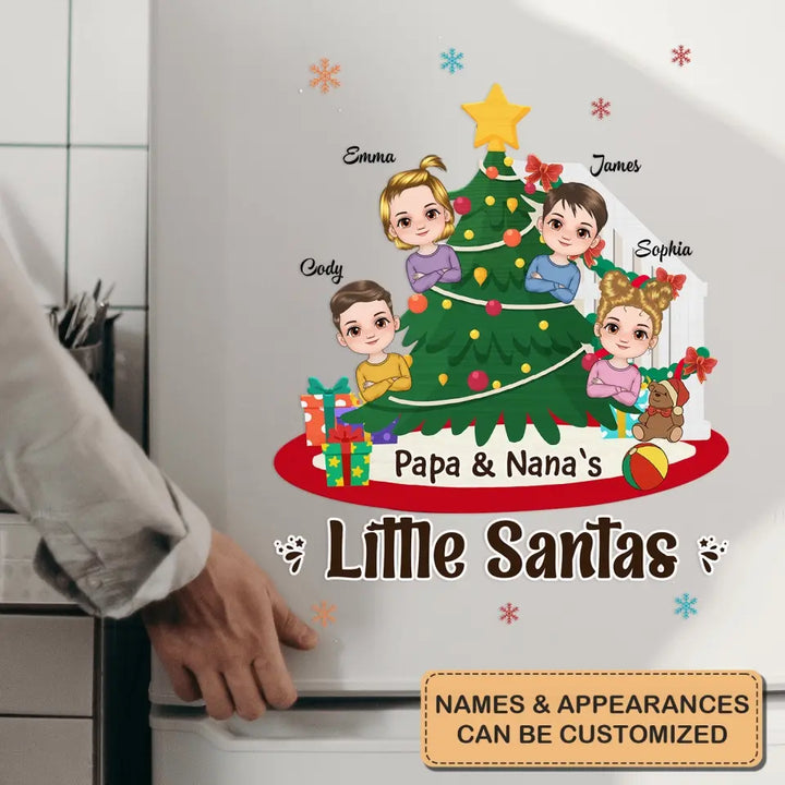 Papa & Nana's Little Santas - Personalized Custom Decal - Christmas Gift For Grandma, Grandpa, Family Members