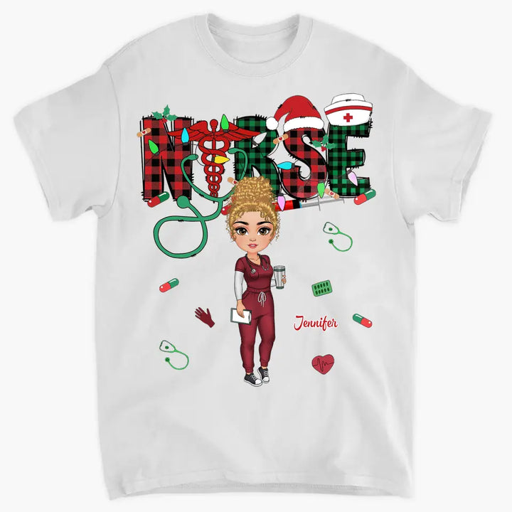 Love Nurse Life Christmas - Personalized Custom T-shirt - Nurse's Day, Appreciation, Christmas Gift For Nurse