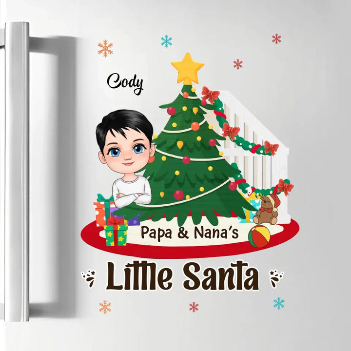 Papa & Nana's Little Santas - Personalized Custom Decal - Christmas Gift For Grandma, Grandpa, Family Members