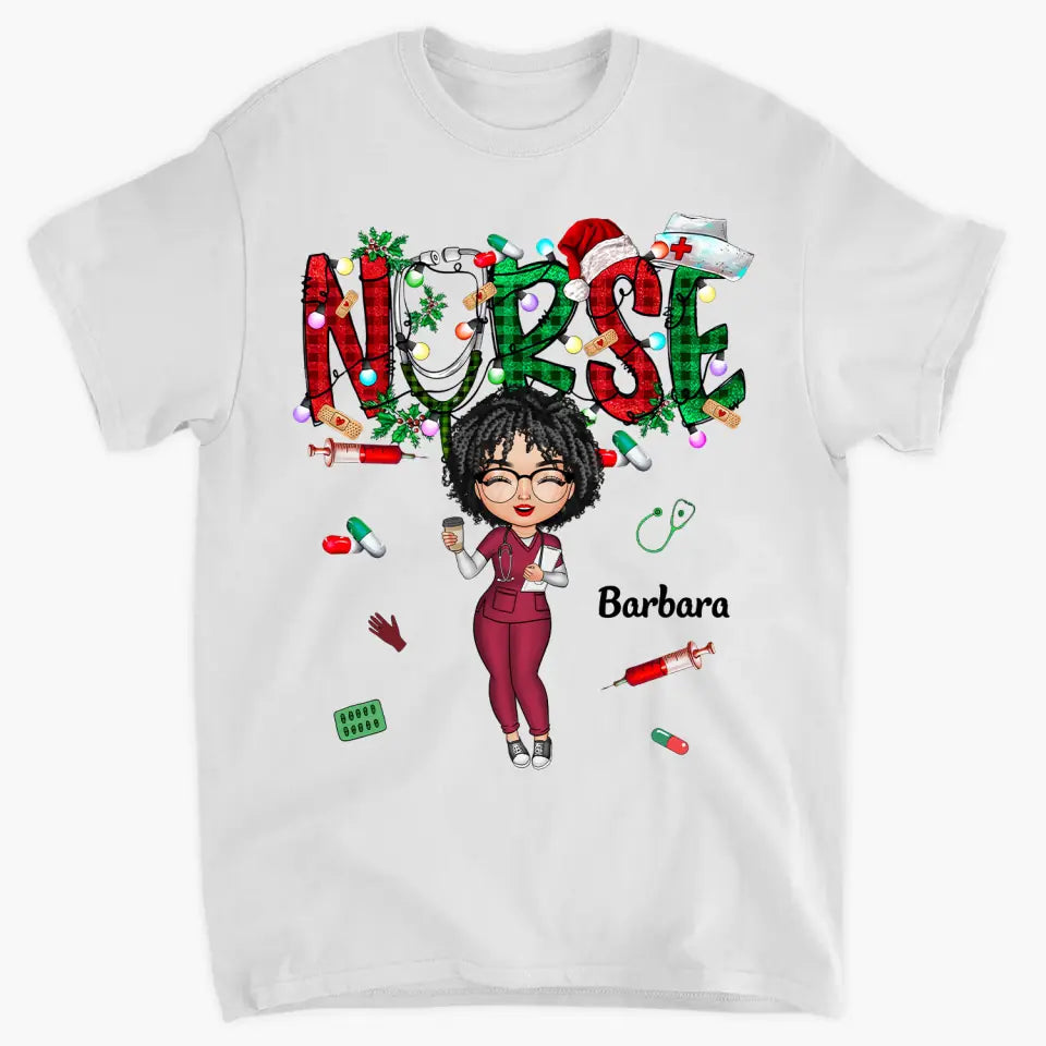 Nurse Life Christmas - Personalized Custom T-shirt - Nurse's Day, Appreciation, Christmas Gift For Nurse