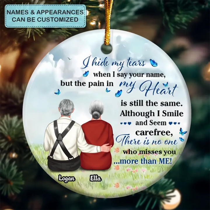 I Would Walk Right Up To Heaven - Personalized Custom Ceramic Ornament - Memorial, Christmas Gift For Couple, Mom, Dad, Family Members