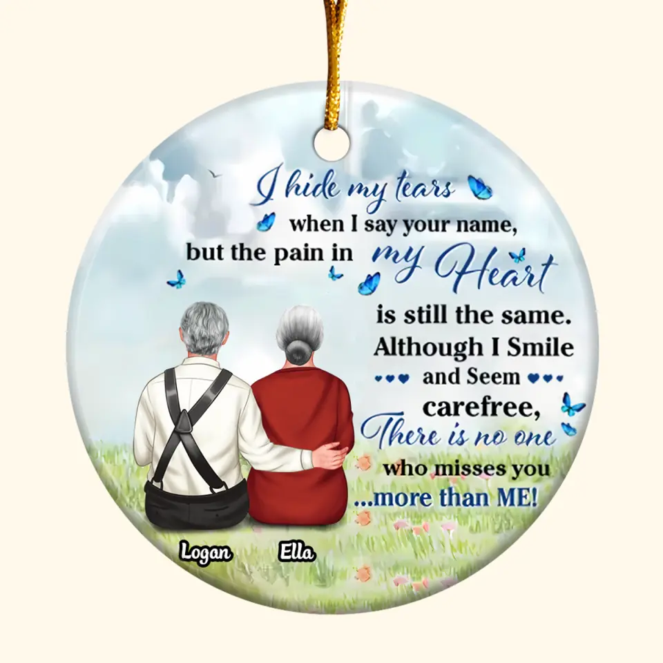 I Would Walk Right Up To Heaven - Personalized Custom Ceramic Ornament - Memorial, Christmas Gift For Couple, Mom, Dad, Family Members