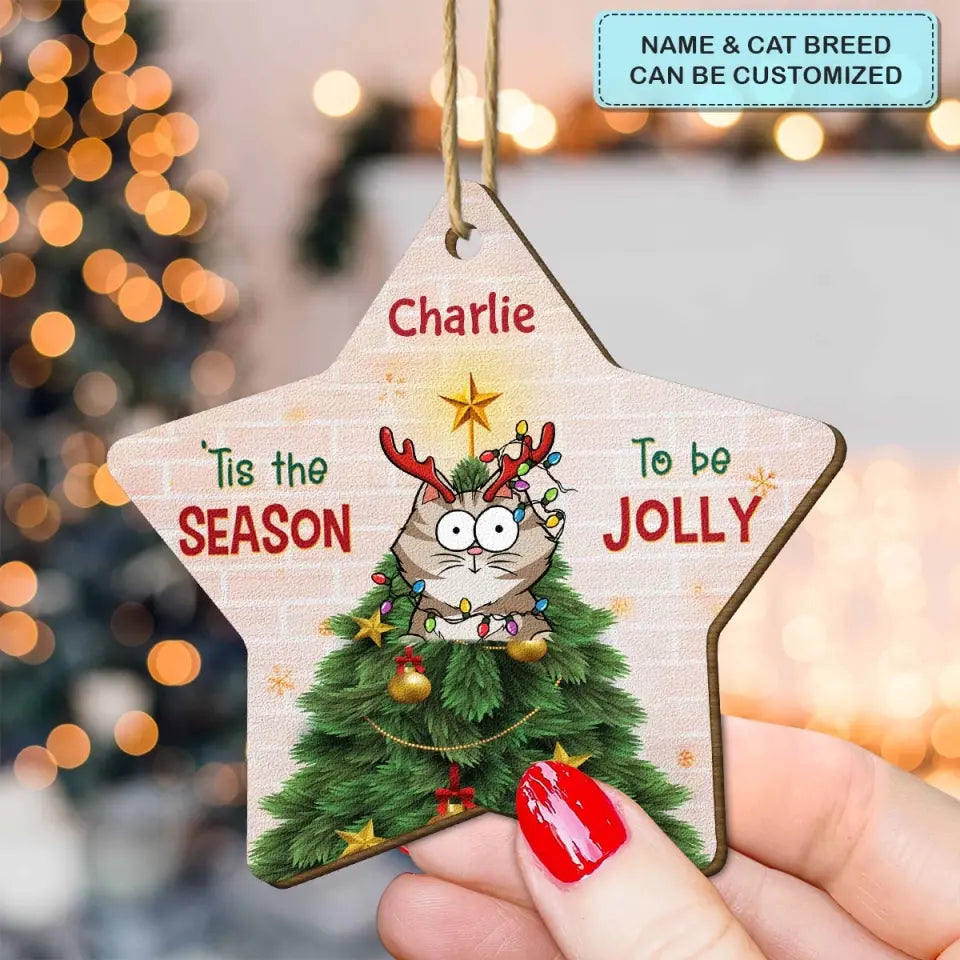 In This House There Is Only One Star - Personalized Custom Wood Ornament - Christmas Cat Funny - Gift For Cat Mom, Cat Dad, Cat Lover, Cat Owner
