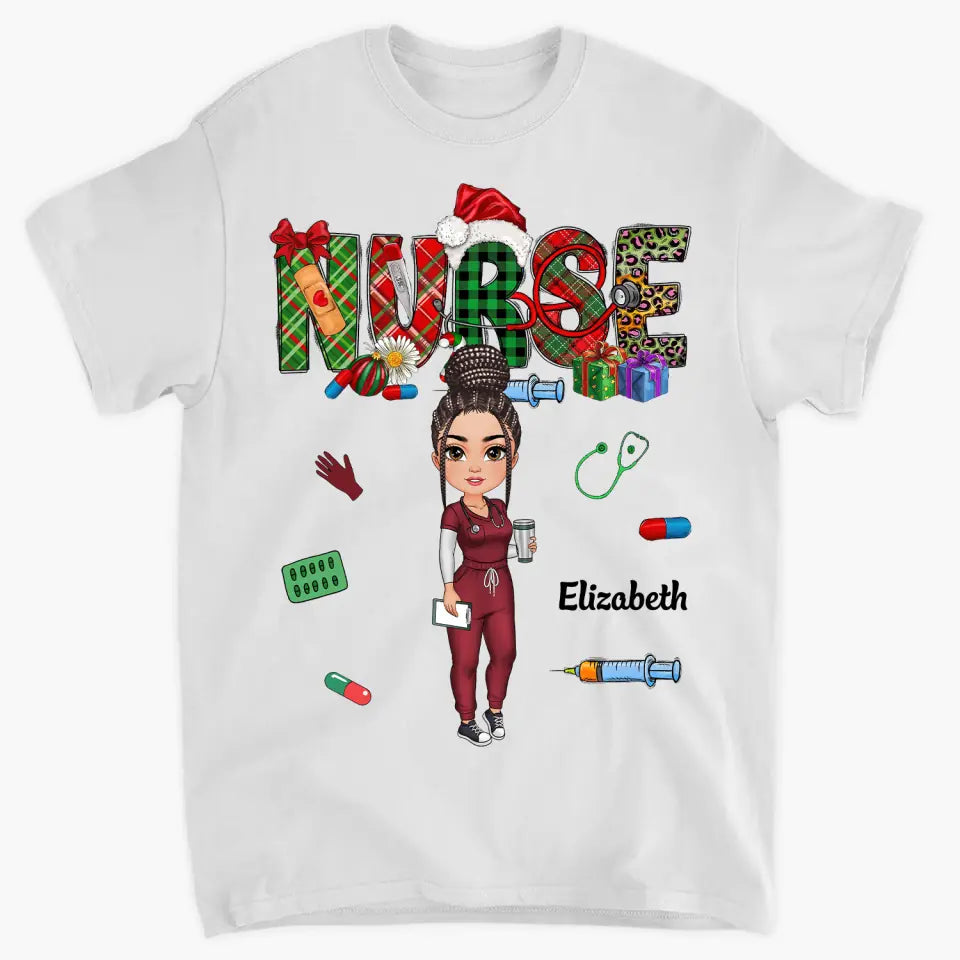 Merry Christmas Nurse - Personalized Custom T-shirt - Nurse's Day, Appreciation, Christmas Gift For Nurse