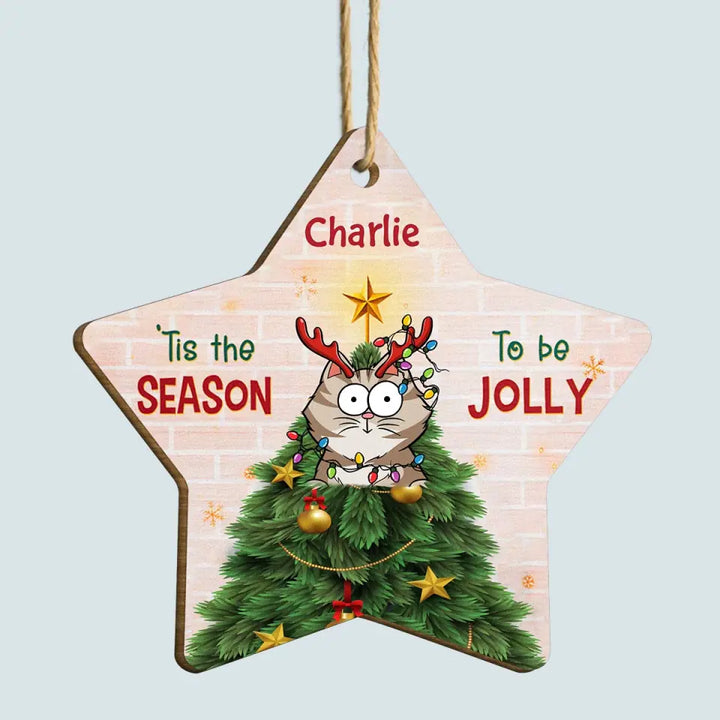 In This House There Is Only One Star - Personalized Custom Wood Ornament - Christmas Cat Funny - Gift For Cat Mom, Cat Dad, Cat Lover, Cat Owner