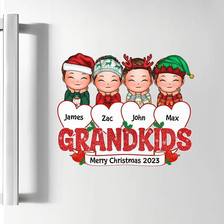 Grandkids On Hearts - Personalized Custom Decal - Christmas, Mother's Day Gift For Grandma, Mom, Family Members