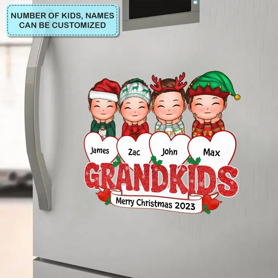 Grandkids On Hearts - Personalized Custom Decal - Christmas, Mother's Day Gift For Grandma, Mom, Family Members