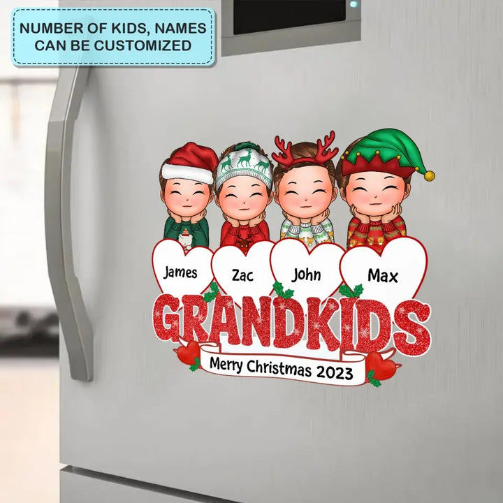 Grandkids On Hearts - Personalized Custom Decal - Christmas, Mother's Day Gift For Grandma, Mom, Family Members