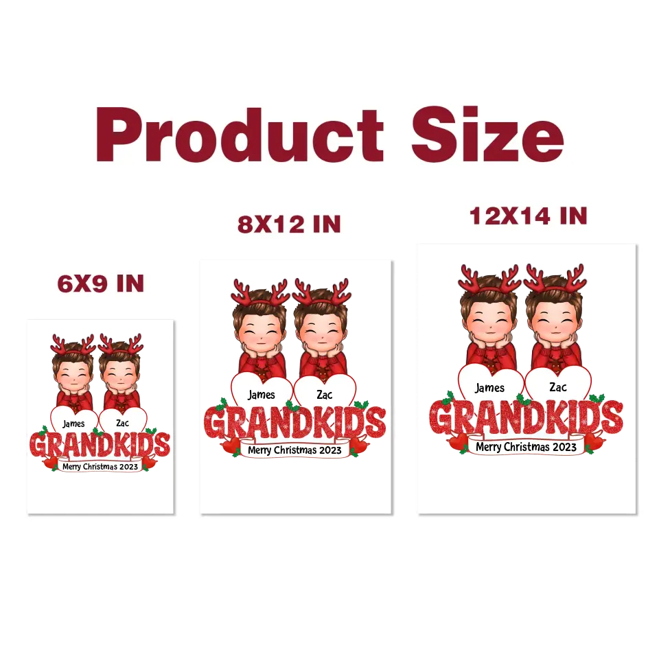 Grandkids On Hearts - Personalized Custom Decal - Christmas, Mother's Day Gift For Grandma, Mom, Family Members