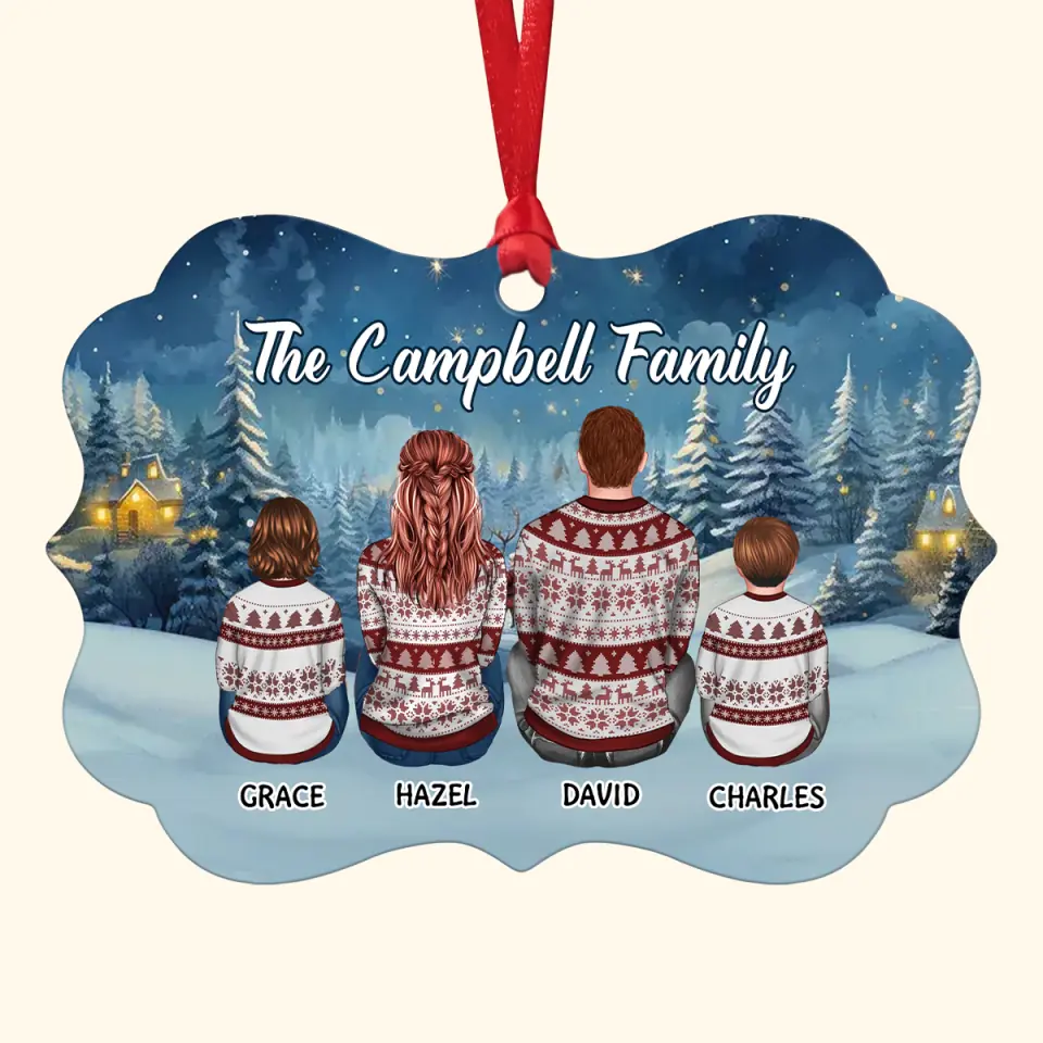 Our Family - Personalized Custom Aluminium Ornament - Christmas Gift Family Members