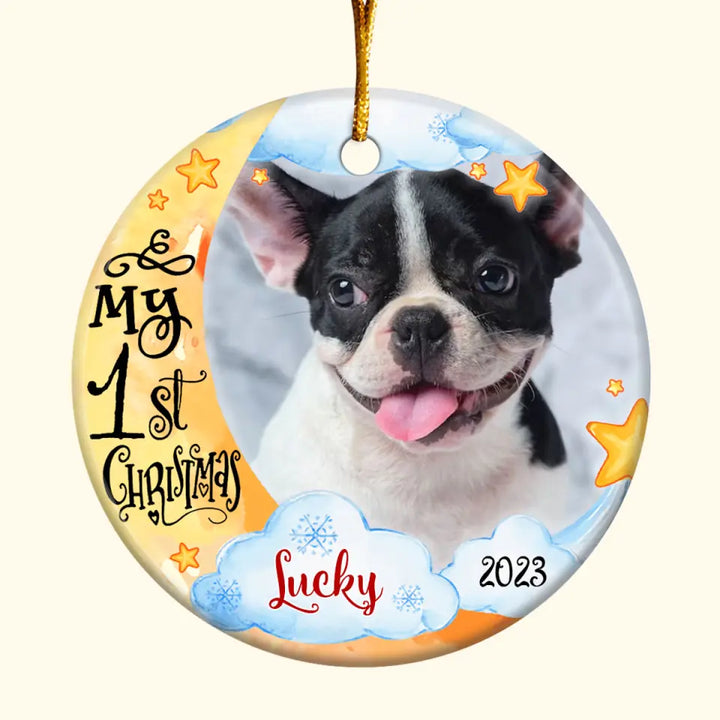 My First Christmas - Personalized Custom Ceramic Ornament - Christmas Gift For Dog Mom, Dog Dad, Cat Mom, Cat Dad