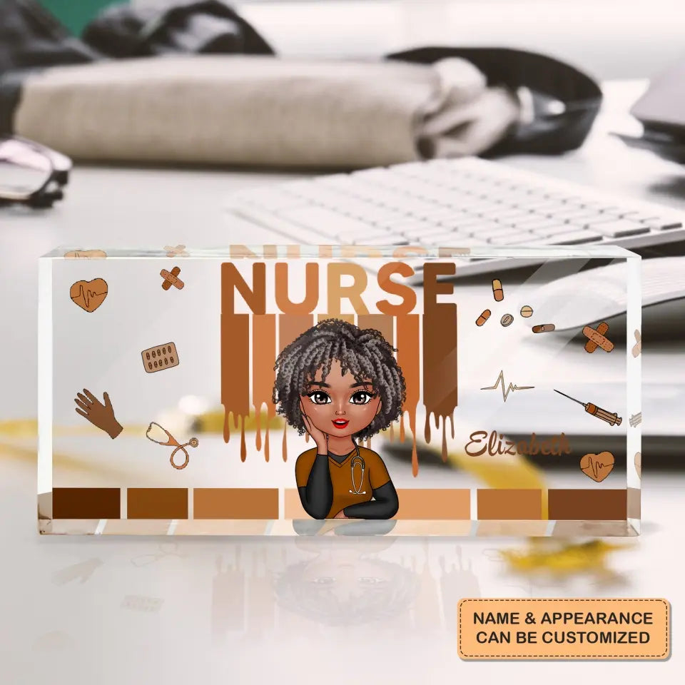 Love Nurse Life - Personalized Custom Desk Plate - Nurse's Day, Appreciation Gift For Nurse, Doctor
