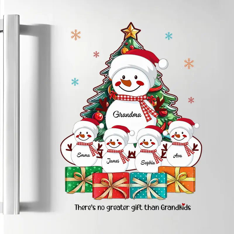 There Is No Greater Gift Than Grandkids Snowman - Personalized Custom Decal - Christmas Gift For Grandma, Family Members