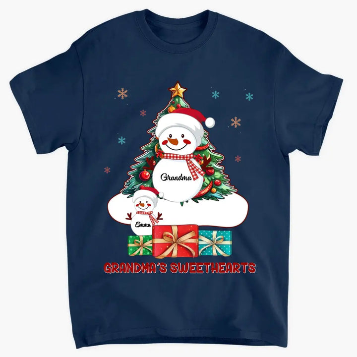 There Is No Greater Gift Than Grandkids Snowman - Personalized Custom T-shirt - Christmas Gift For Grandma