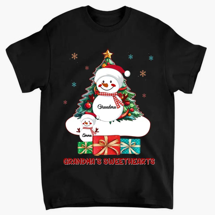 There Is No Greater Gift Than Grandkids Snowman - Personalized Custom T-shirt - Christmas Gift For Grandma