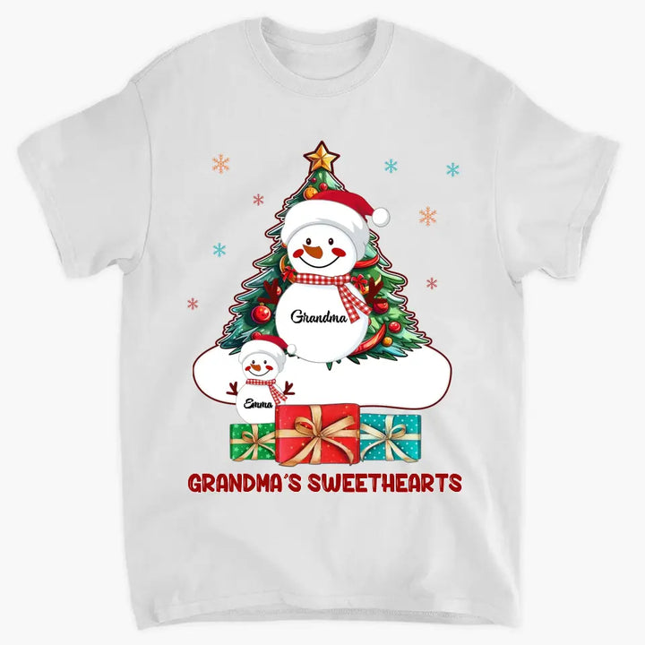 There Is No Greater Gift Than Grandkids Snowman - Personalized Custom T-shirt - Christmas Gift For Grandma