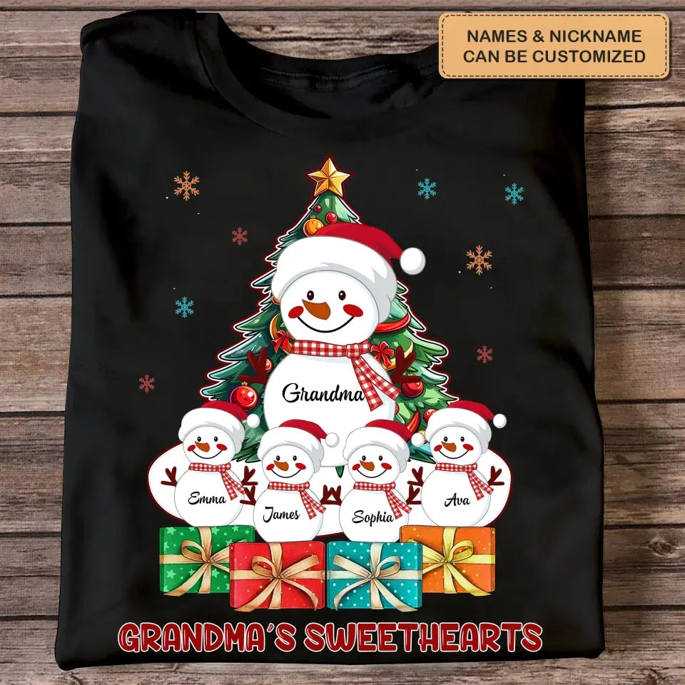 There Is No Greater Gift Than Grandkids Snowman - Personalized Custom T-shirt - Christmas Gift For Grandma