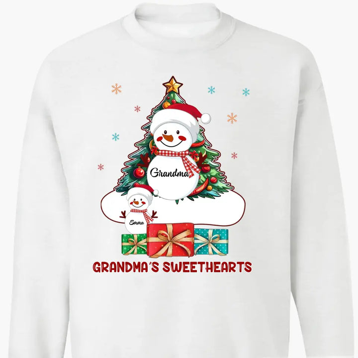 There Is No Greater Gift Than Grandkids Snowman - Personalized Custom T-shirt - Christmas Gift For Grandma