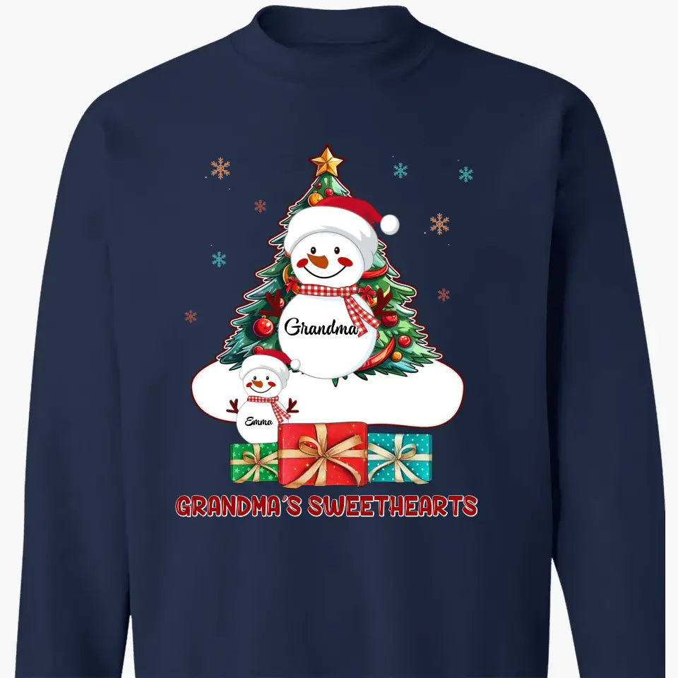 There Is No Greater Gift Than Grandkids Snowman - Personalized Custom T-shirt - Christmas Gift For Grandma