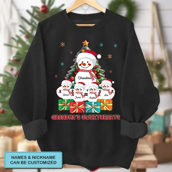 There Is No Greater Gift Than Grandkids Snowman - Personalized Custom T-shirt - Christmas Gift For Grandma