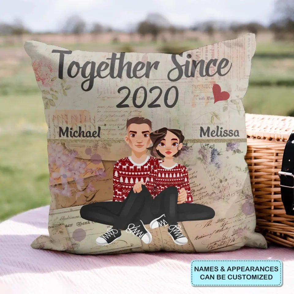 Together Since - Personalized Custom Pillow Case - Christmas Gift For Couple, Wife, Husband
