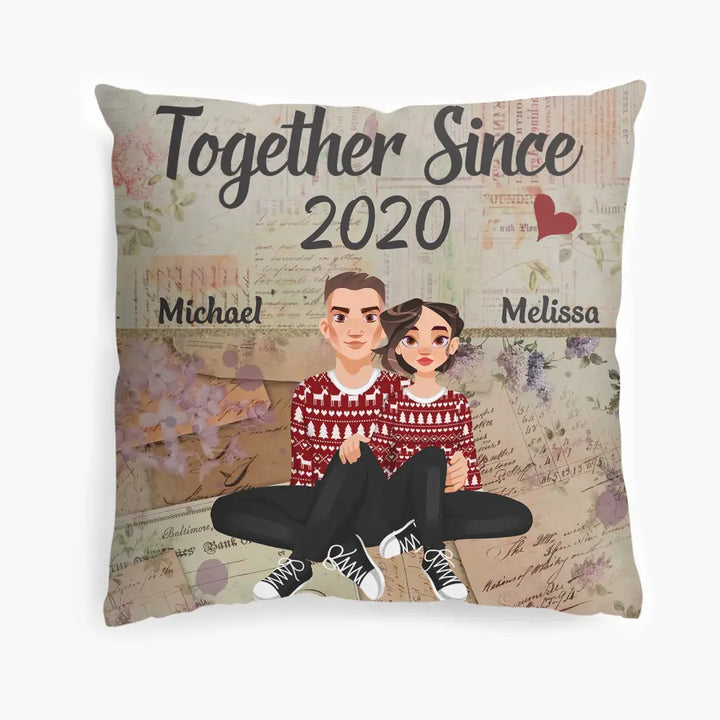 Together Since - Personalized Custom Pillow Case - Christmas Gift For Couple, Wife, Husband