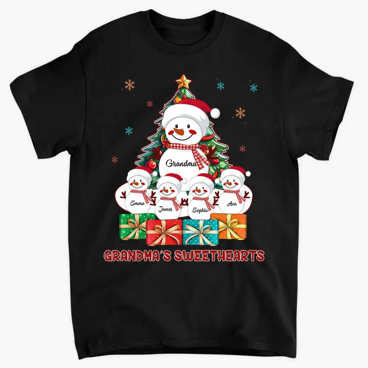 There Is No Greater Gift Than Grandkids Snowman - Personalized Custom T-shirt - Christmas Gift For Grandma