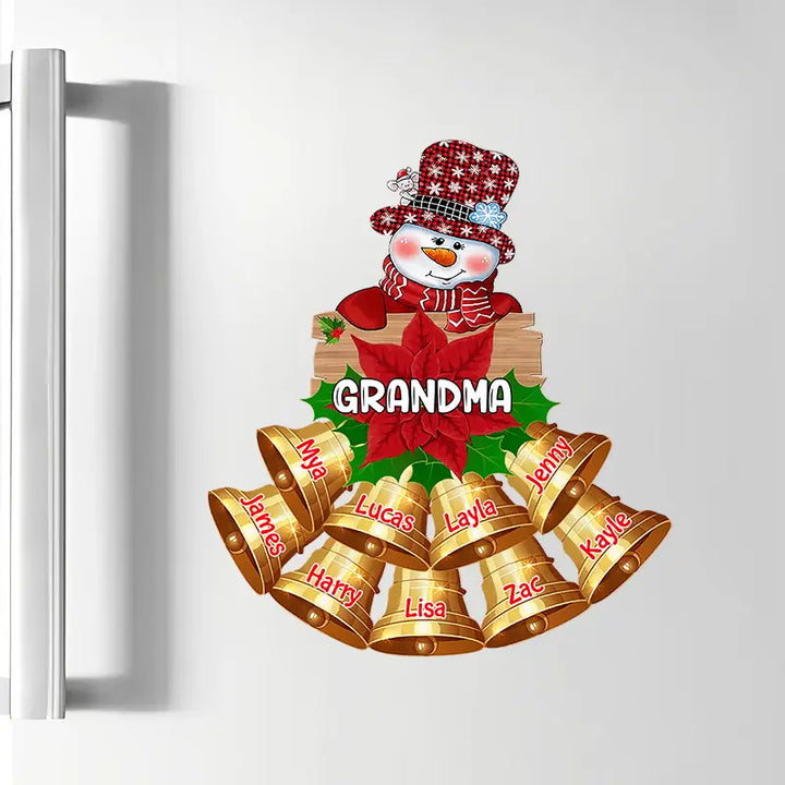 Snowman Nana Christmas Bell Xmas - Personalized Custom Decal - Christmas Gift For Grandma, Family Members