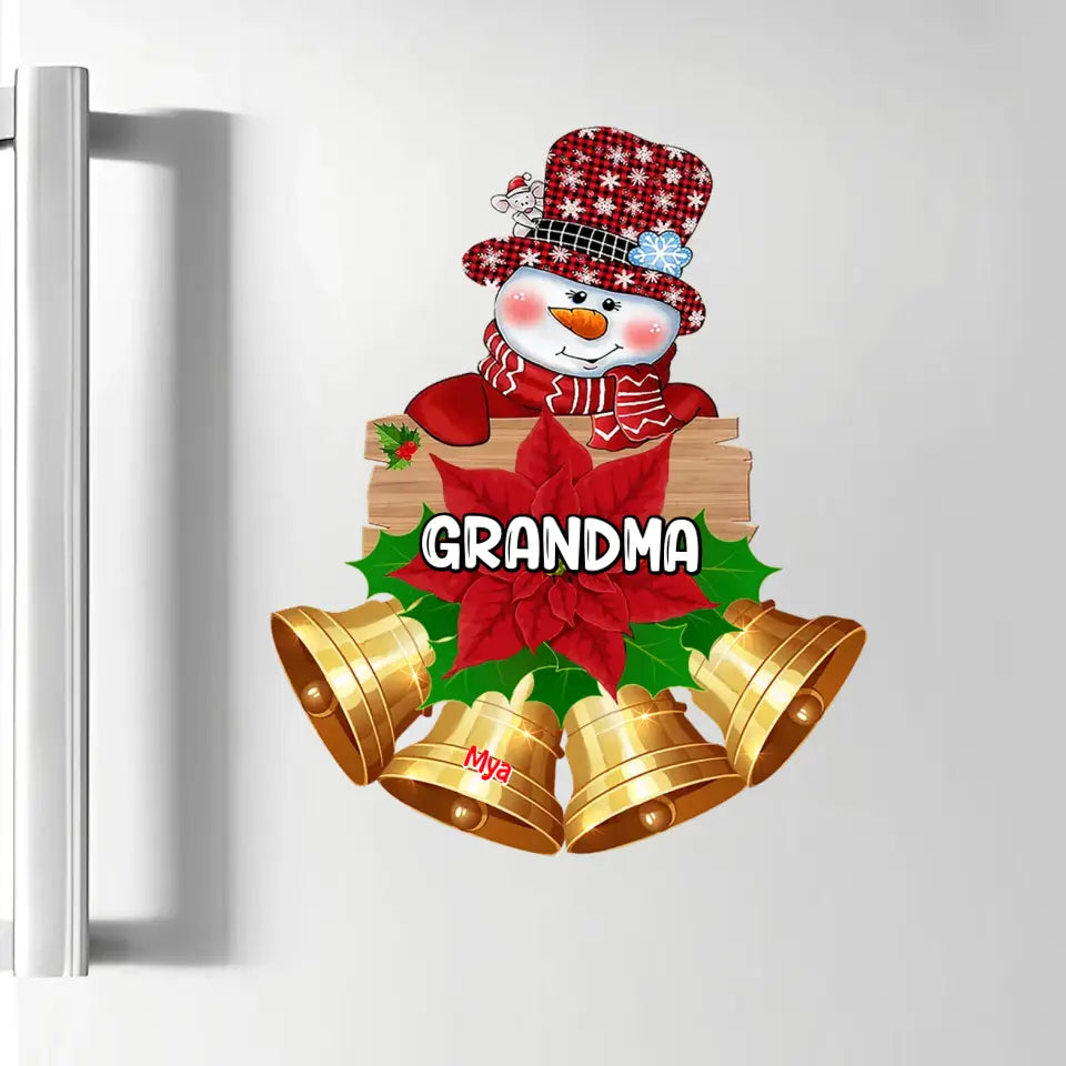 Snowman Nana Christmas Bell Xmas - Personalized Custom Decal - Christmas Gift For Grandma, Family Members