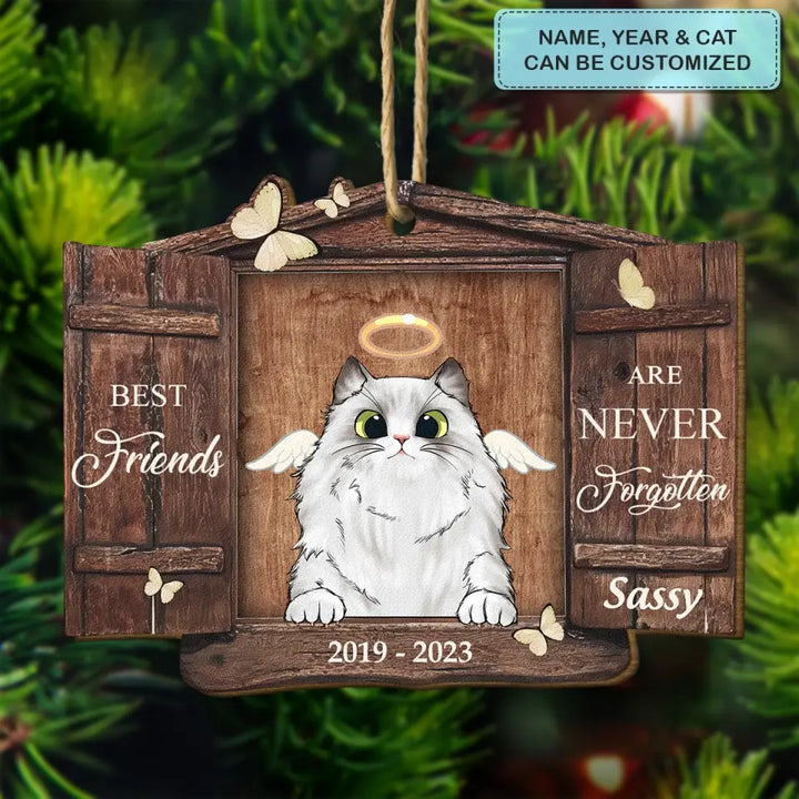 Best Friends Are Never Forgotten - Personalized Custom Wood Ornament - Christmas, Memorial Gift For Pet Mom, Pet Dad, Pet Lover, Pet Owner