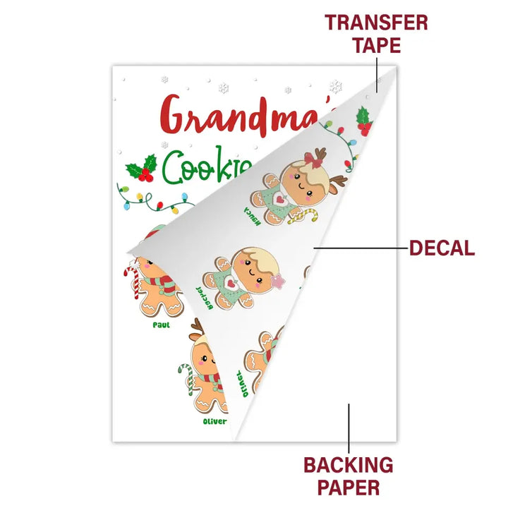 Grandma's Cookie Crew - Personalized Custom Decal - Christmas Gift For Grandma, Family Members