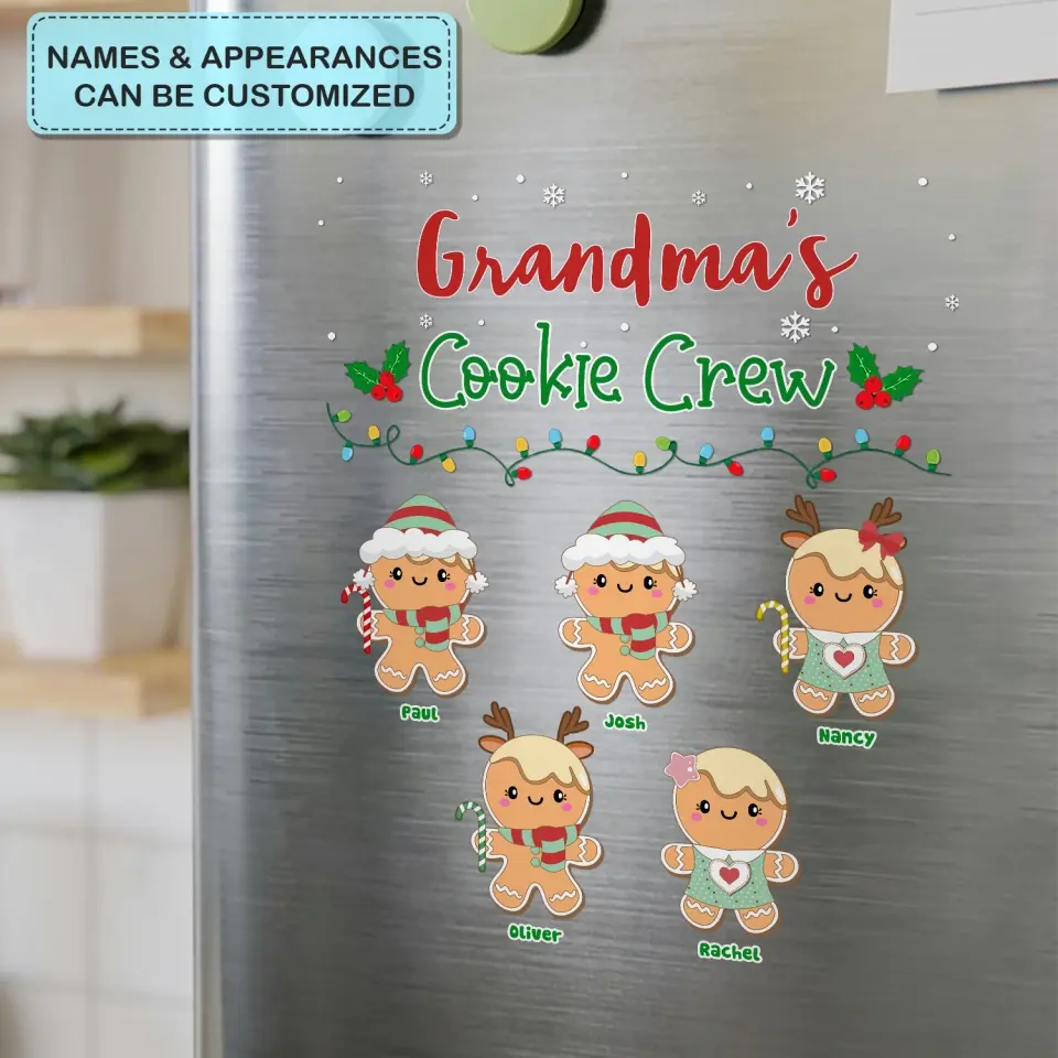 Grandma's Cookie Crew - Personalized Custom Decal - Christmas Gift For Grandma, Family Members