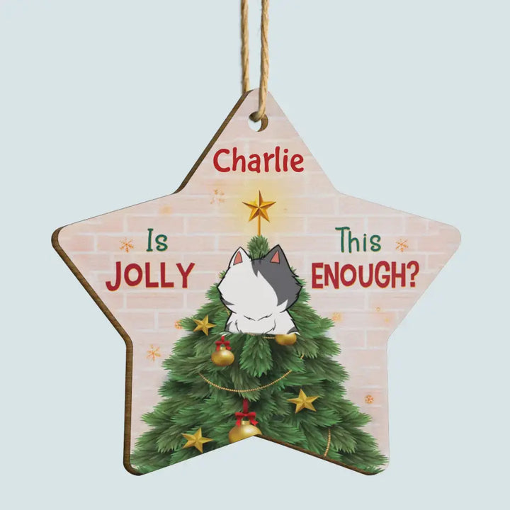 In This House There Is Only One Star - Personalized Custom Wood Ornament - Christmas Cat Funny - Gift For Cat Mom, Cat Dad, Cat Lover, Cat Owner