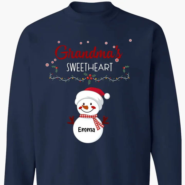 Grandma Snowman Christmas - Personalized Custom T-shirt - Christmas Gift For Grandma