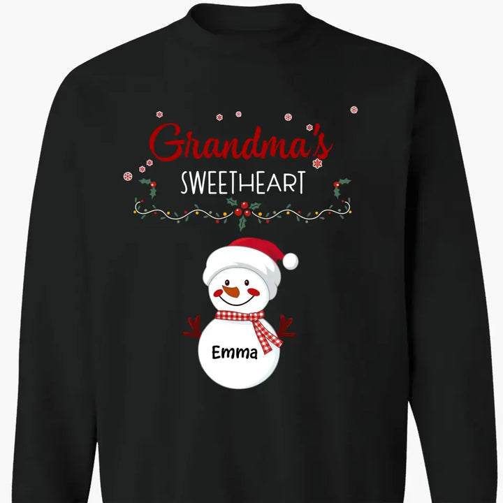 Grandma Snowman Christmas - Personalized Custom T-shirt - Christmas Gift For Grandma