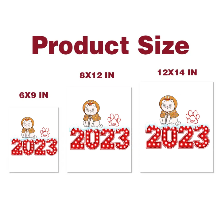 Cute Christmas Cats Sitting On 2023 - Personalized Custom Decal - Christmas Gift For Cat Mom, Cat Dad, Cat Lover, Cat Owner