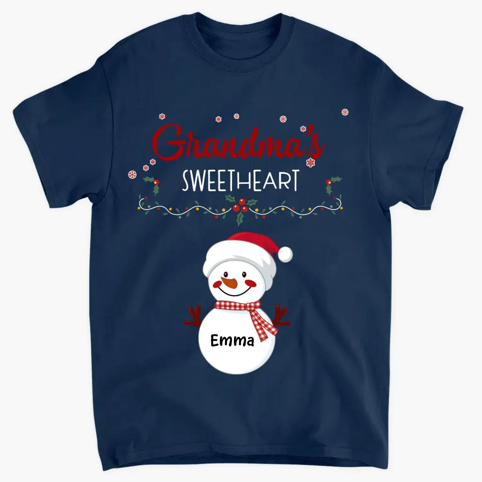 Grandma Snowman Christmas - Personalized Custom T-shirt - Christmas Gift For Grandma