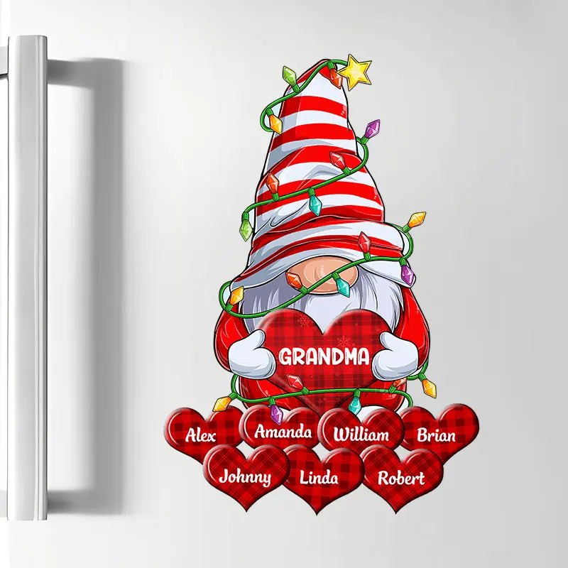 Grandma Gnome Lights - Personalized Custom Decal - Christmas Gift For Grandma, Family Members