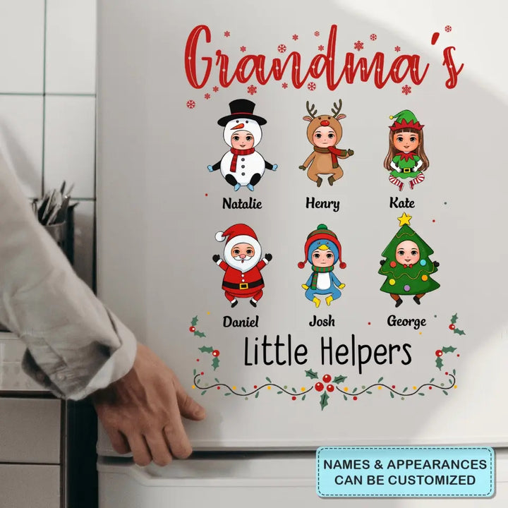 Grandma's Little Helpers - Personalized Custom Decal - Christmas Gift For Grandma, Family Members
