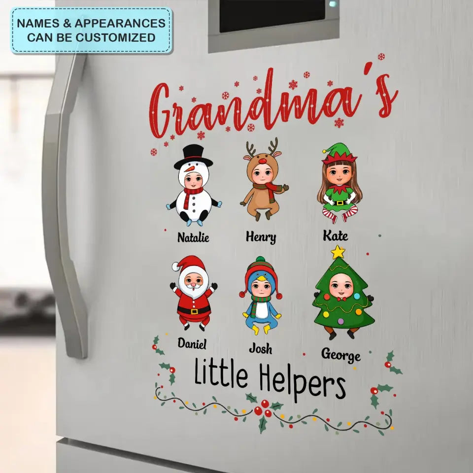 Grandma's Little Helpers - Personalized Custom Decal - Christmas Gift For Grandma, Family Members