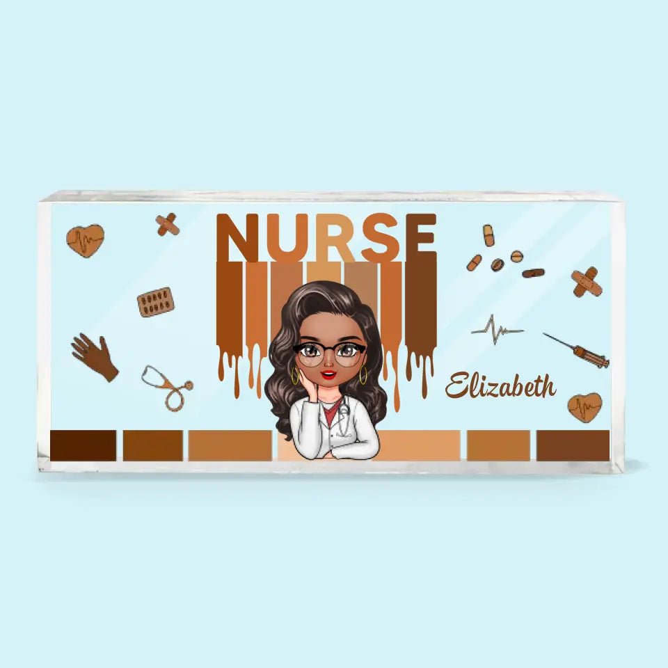 Love Nurse Life - Personalized Custom Desk Plate - Nurse's Day, Appreciation Gift For Nurse, Doctor