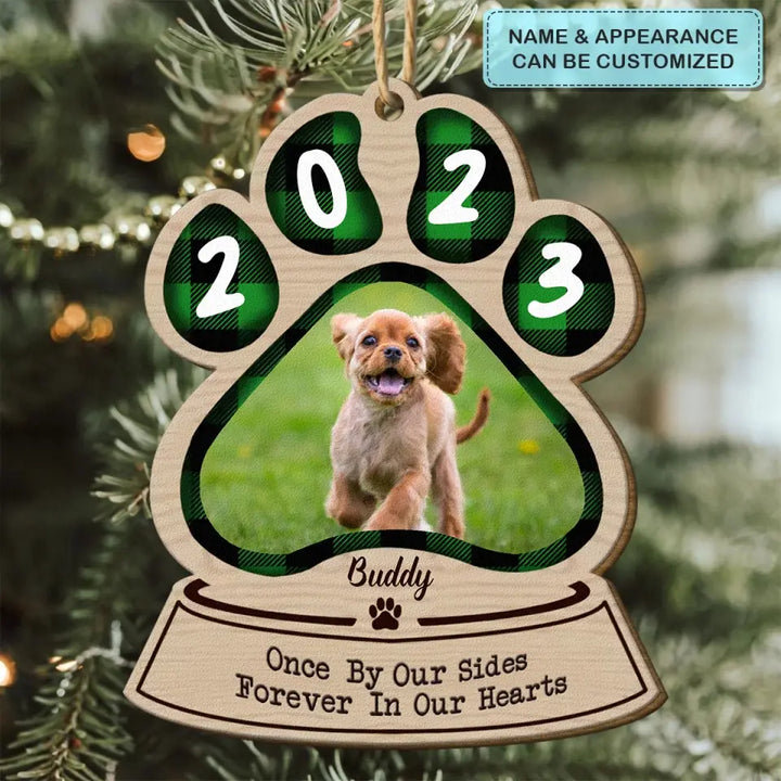 Forever In Your Hearts - Personalized Custom Wood Ornament - Christmas, Memorial Gift For Pet Mom, Pet Dad, Pet Lover, Pet Owner