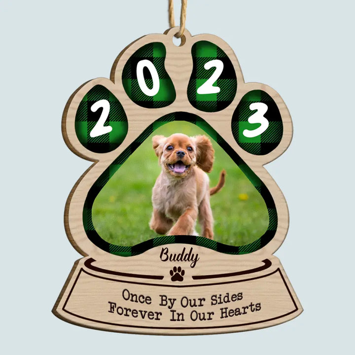 Forever In Your Hearts - Personalized Custom Wood Ornament - Christmas, Memorial Gift For Pet Mom, Pet Dad, Pet Lover, Pet Owner