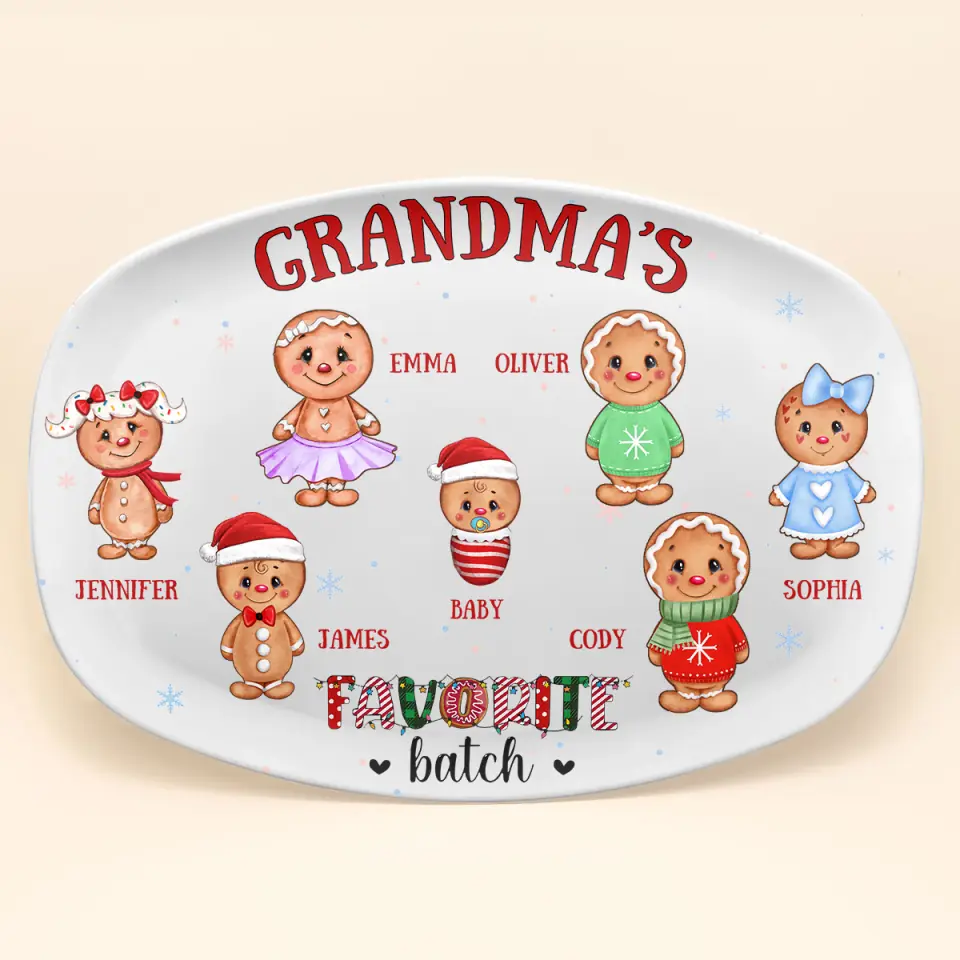 Grandma Favorite Batch - Personalized Custom Platter - Christmas Gift For Grandma, Family Members