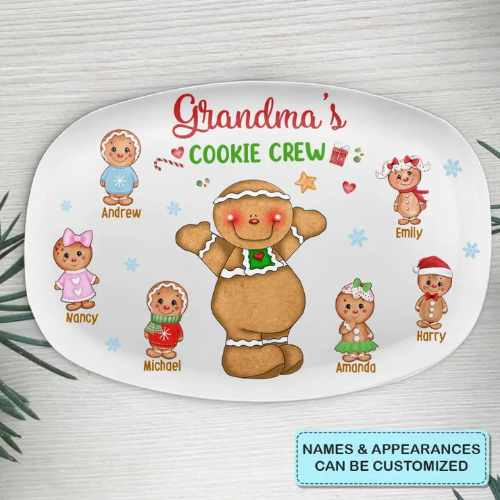 Grandma's Cookie Crew - Personalized Custom Platter - Christmas, Mother's Day Gift For Grandma, Mom, Family Members