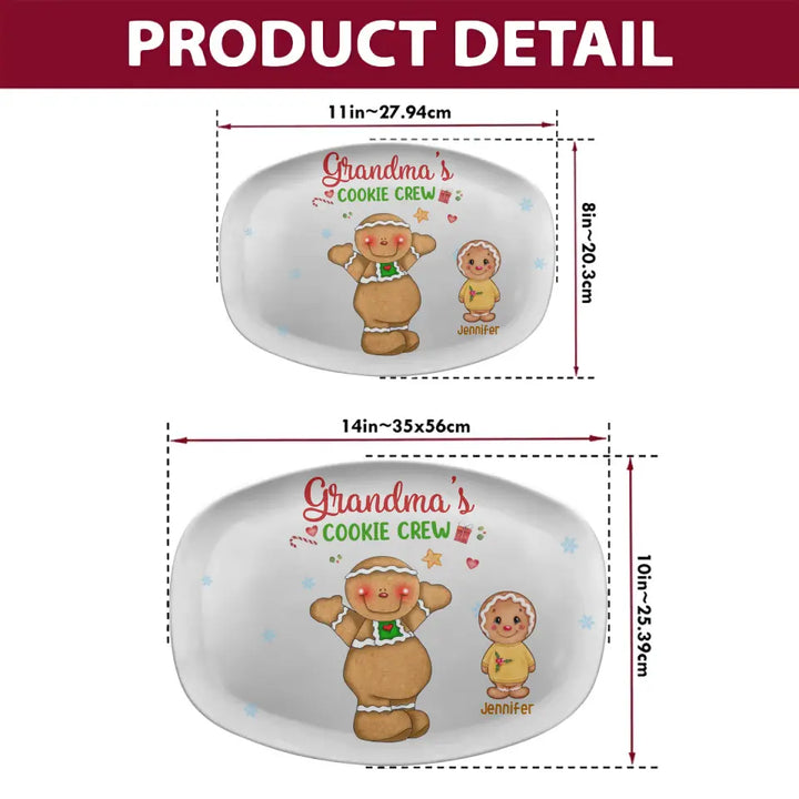 Grandma's Cookie Crew - Personalized Custom Platter - Christmas, Mother's Day Gift For Grandma, Mom, Family Members