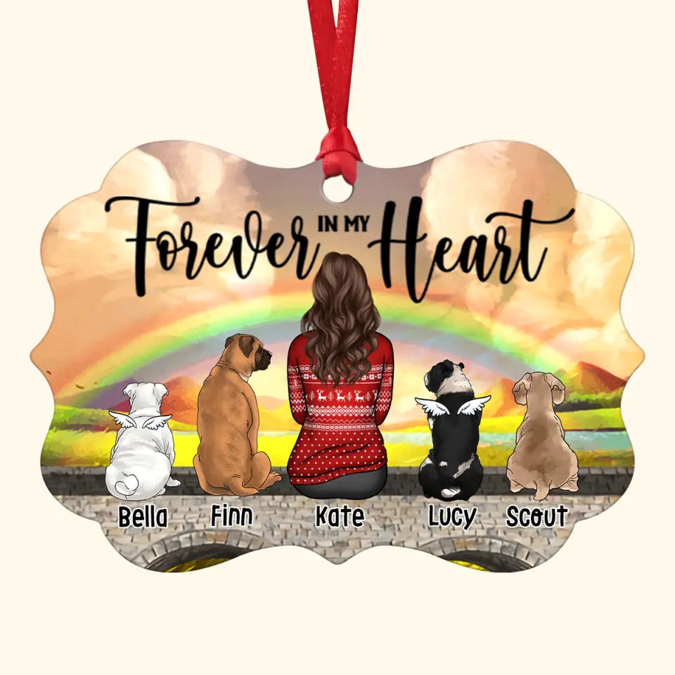 Forever In My Heart Memorial - Personalized Custom Aluminium Ornament - Christmas, Memorial Gift For Dog Mom, Dog Dad, Dog Lover, Dog Owner
