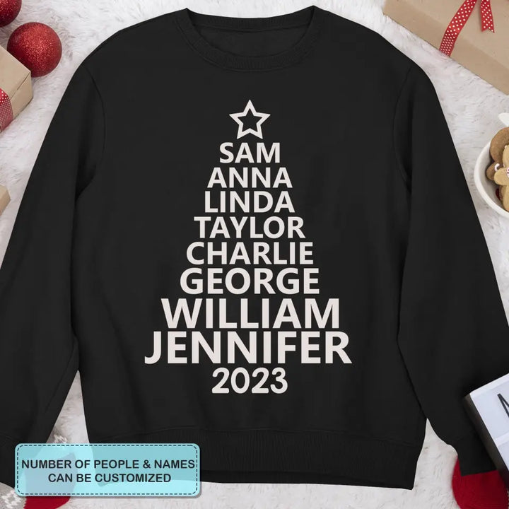 Family 2023 Custom Name - Personalized Custom Sweatshirt - Christmas Gift For Family