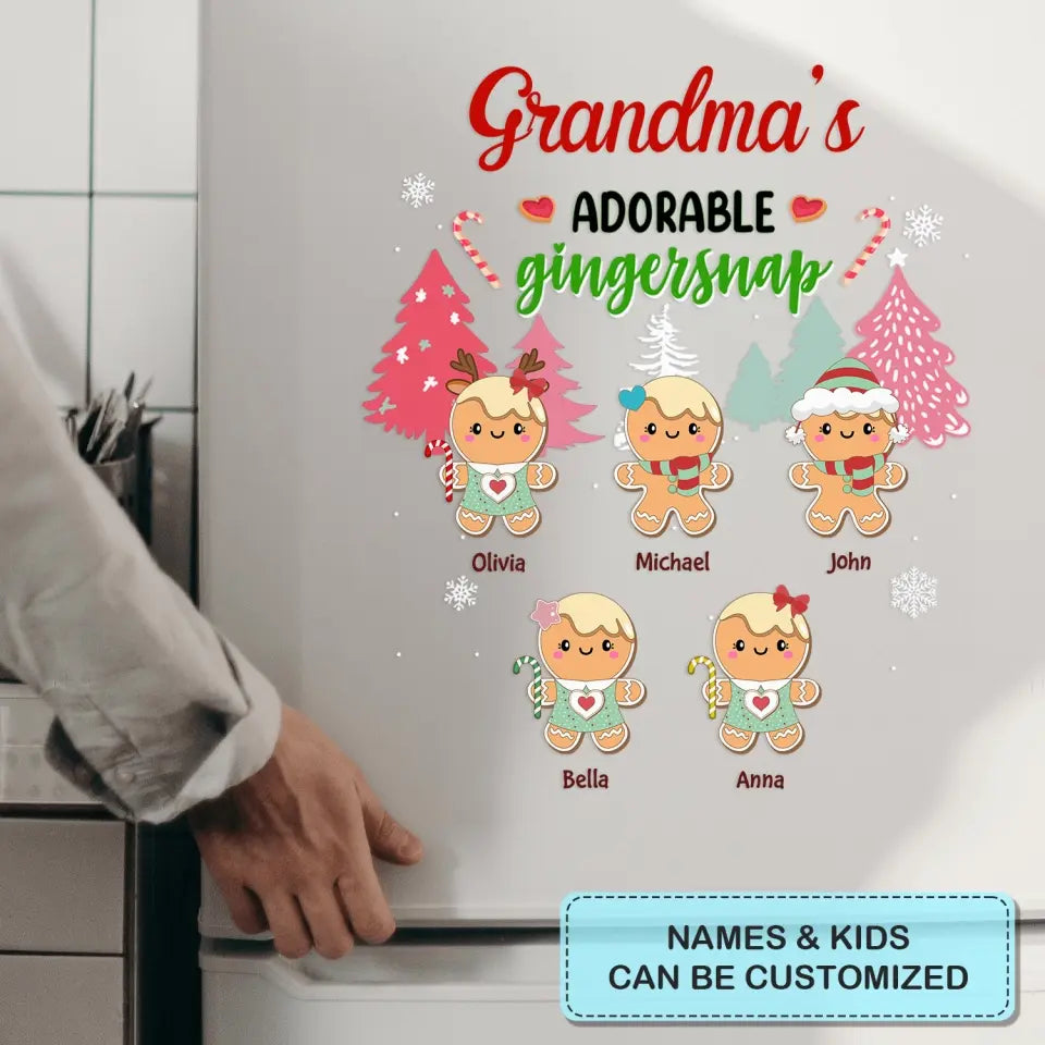 Grandma's Cookies Crew - Personalized Custom Decal - Christmas Gift For Grandma, Mom, Family Members