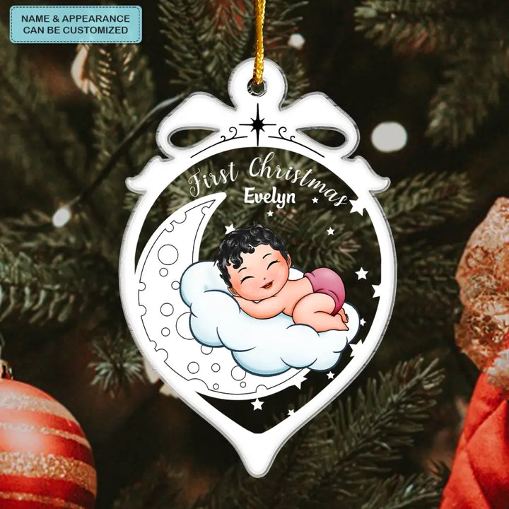 Baby First Christmas Ornament - Personalized Custom Mica Ornament - First Christmas Gift For Baby